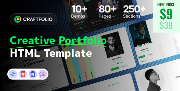 Craftfolio – Creative Portfolio HTML Template – 0 Sold!