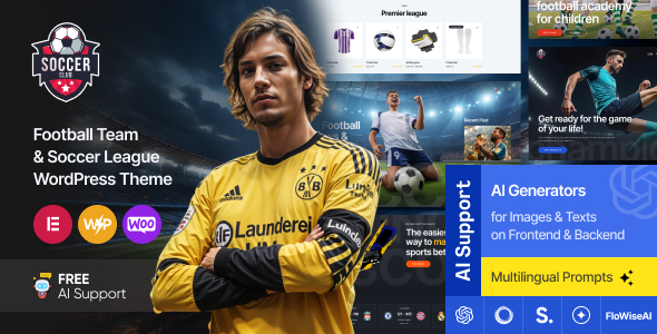 SoccerClub - Football Team & Soccer League WordPress Theme