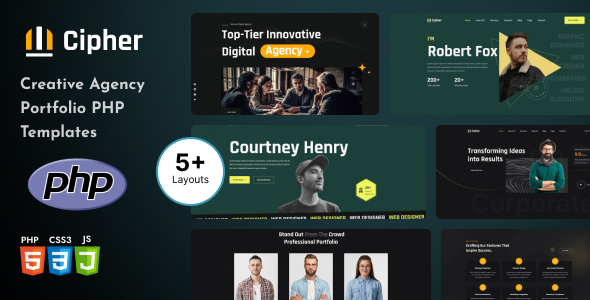 Cipher – Creative Agency Portfolio PHP Template – 0 Sold!