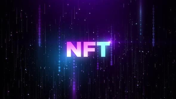 NFT Cryptocurrency Matrix Digital Background Animation