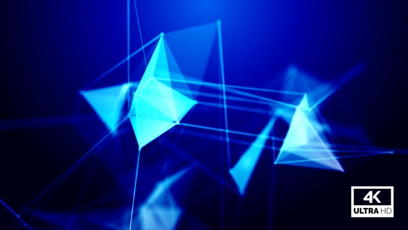 Blue Plexus Triangle Background Looped V3