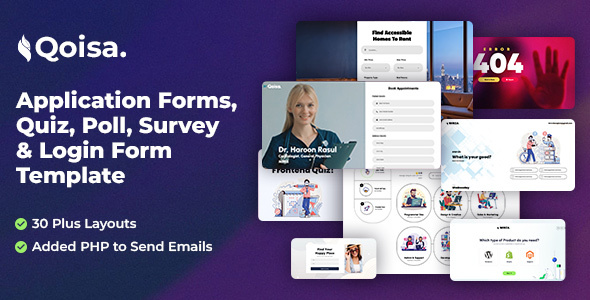 Qoisa – Application Forms, Quiz, Poll, Survey & Login Form Template – 0 Sold!