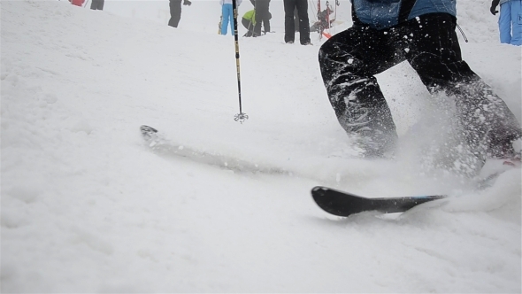 Skiers Riding On Slope 4