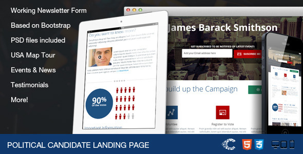 Political Candidate - Responsive Landing Page
