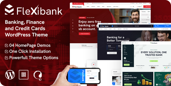 FlexiBank – Banking and Finance WordPress Theme – 0 Sold!