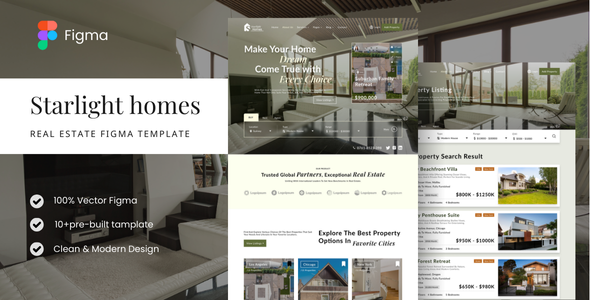 Starlighthomes – Real estate businesses Figma Template – 0 Sold!