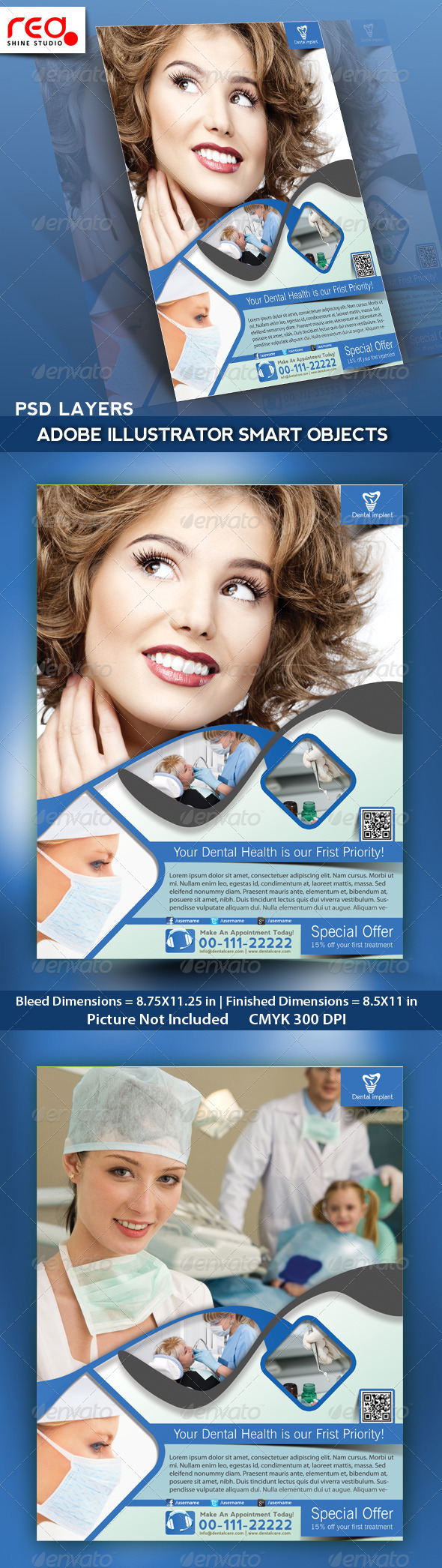 Dental Flyer, Poster & Magazine Template