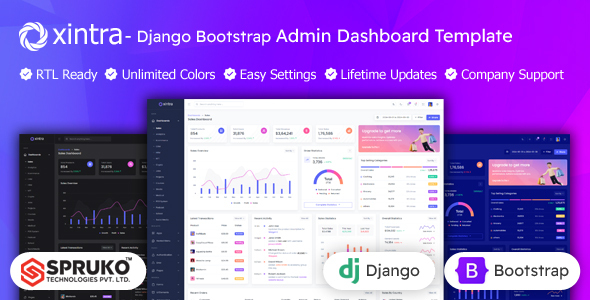 Xintra – Bootstrap Admin Django Dashboard Template – 0 Sold!