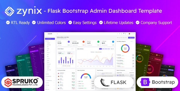 Zynix – Bootstrap Flask Admin Panel Template – 0 Sold!