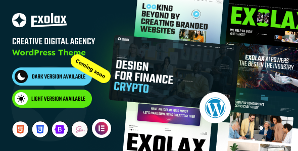 Exolax – Creative Digital Agency WordPress Theme – 0 Sold!