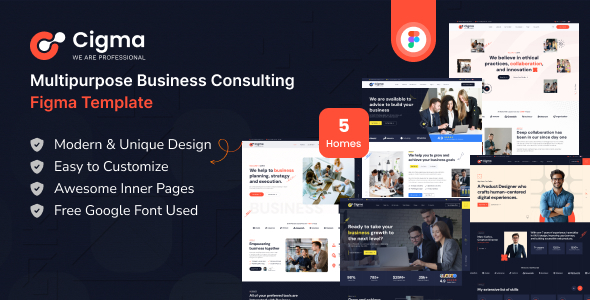 Cigma – Multipurpose Business Consulting Figma Template – 0 Sold!