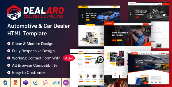 Dealaro - Automotive & Car Dealer HTML Template