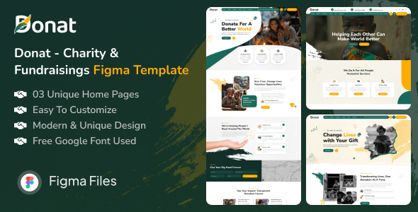 Donet – Charity & Fundraising Figma Template – 0 Sold!