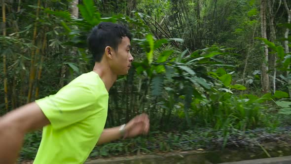 Asian Runner Running