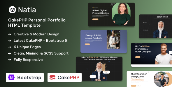 Natia – Personal Portfolio CakePHP Template – 0 Sold!