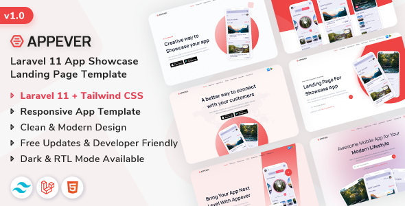 Appever - Laravel 11 App Landing & Showcase Template