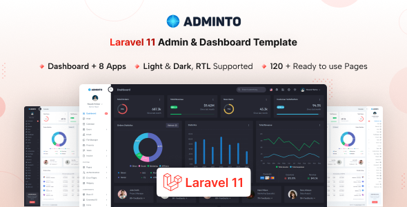 Adminto - Laravel 11 Admin & Dashboard Template