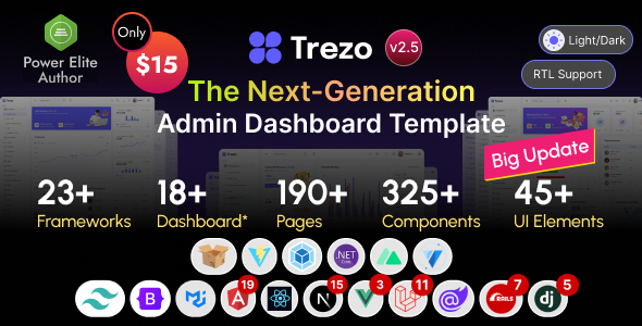 Trezo - Tailwind, Bootstrap, Material, React, Angular, Vue, Laravel ASP.net Admin Dashboard Template