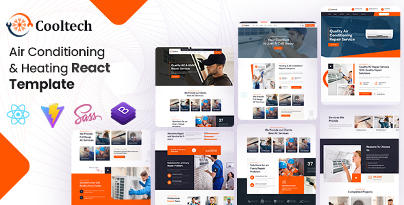 Cooltech – Air Conditioning & Heating React Template – 0 Sold!