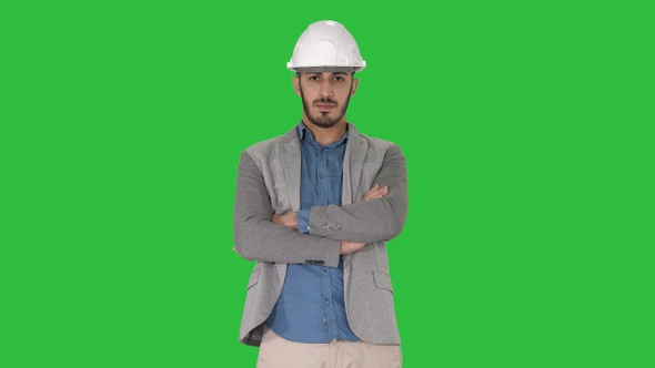 Confident construction engineer architect young man in