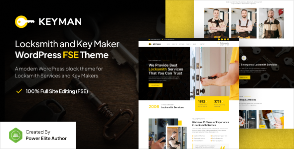 Keyman – Locksmith & Key Maker Services FSE WordPress Theme