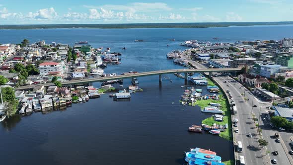 Downtown Manaus Brazil. Manaus Amazonas. Cityscape Tourism landmark.