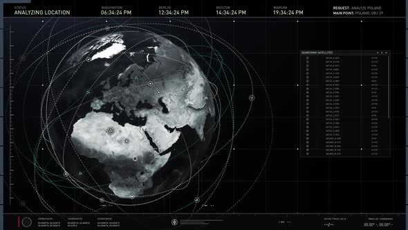 Spying Software. Special Mission in Progress.Live Video Feed of Poland.Animation