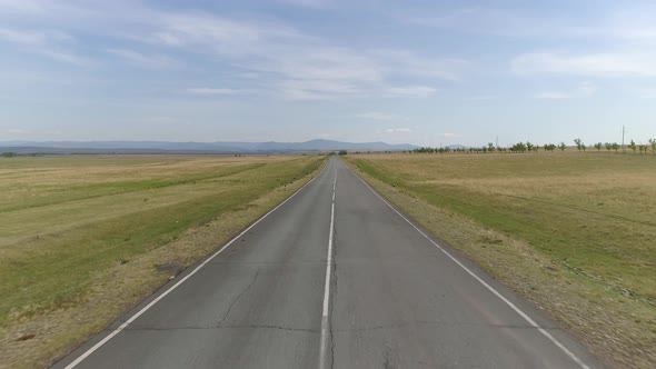 Flying over Road