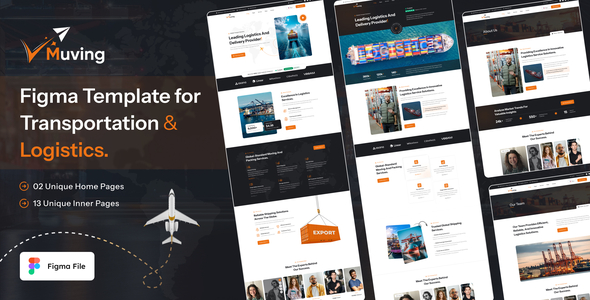 Muving – Transportation & Logistics Figma Template – 0 Sold!