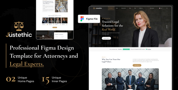 Justethic – Attorney & Lawyer Figma Template – 0 Sold!