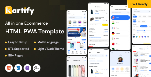 Kartify - Ecommerce PWA Mobile HTML Template