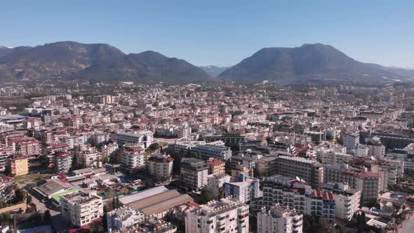 Panorama view of Alanya City, Turkey.