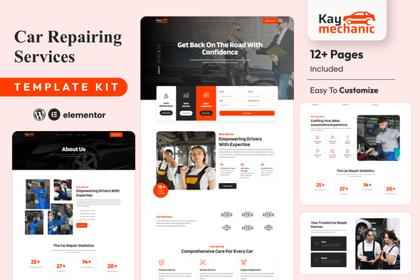 Kaymechanic – Car Repair & Auto Service Elementor Template Kit – 0 Sold!