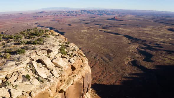 Aerial shot of the incredible cliffs and rock formations in Utah