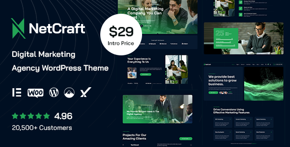 NetCraft – Digital Marketing Agency WordPress Theme – 0 Sold!