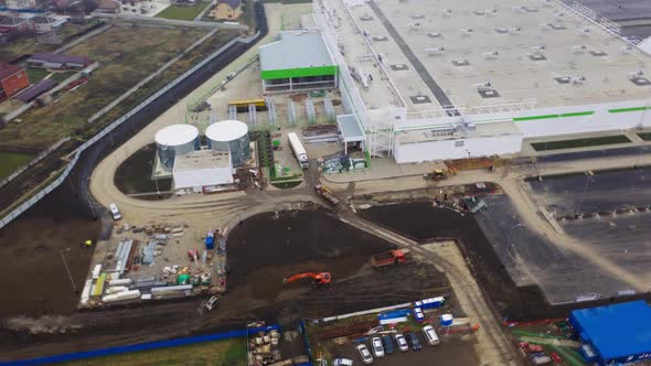 Construction Site of Entertainment Complex Aerial Panorama