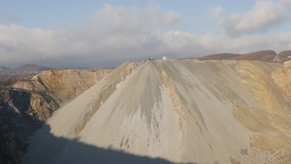 Layers of  open-pit mine soil 4K 2160p 30fps UltraHD tilting  footage - Consequences of mineral flot