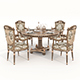 Classic European style Dining Table and Chairs 59 - 3DOcean Item for Sale