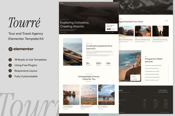 Tourre – Travel & Tour Agency Elementor Template Kit – 0 Sold!