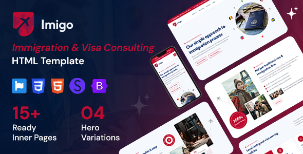 Imigo – Immigration and Visa Consulting HTML Template – 0 Sold!