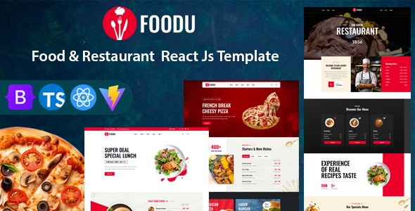 Foodu – Food and Restaurant React Js Template – 0 Sold!