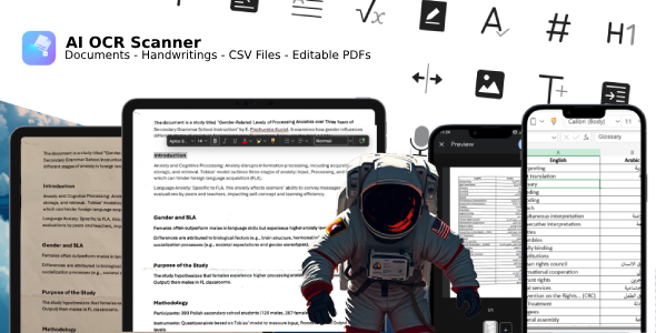 Handwritten Notes/Documents AI OCR Scanner & PDF/CSV files Creator & Editor