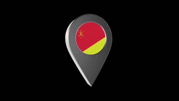 3d Animation Map Navigation Pointer With Flag Of Zamosc (Poland) With Alpha Channel - 2K