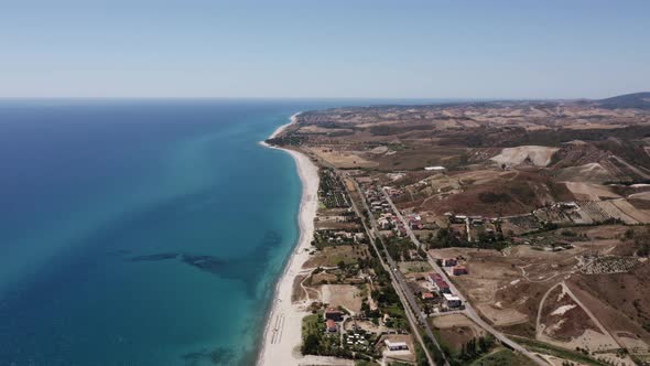 Aerial View Calabria Coast in Summer Season