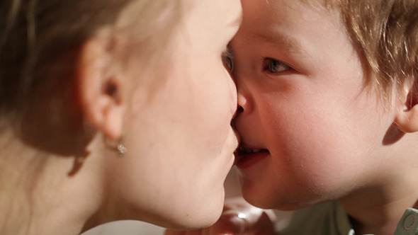 Mom And Her Son Kissing 