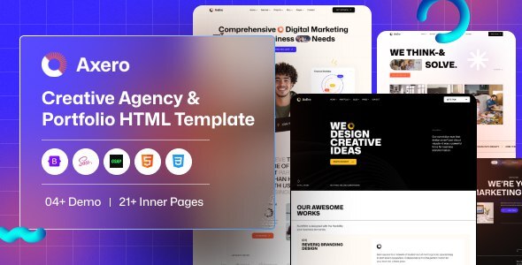 Axero – Creative Agency & Portfolio HTML Template – 0 Sold!