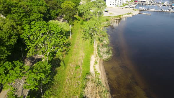 Visual overhead of an abandoned Railroad system at Muskegon Lake.