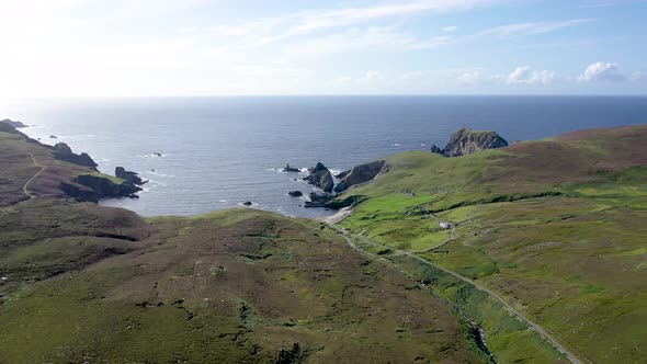 Abandoned Village at An Port Between Ardara and Glencolumbkille in County Donegal  Ireland