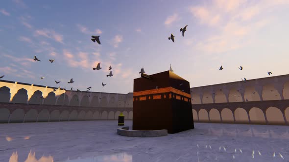 Swallow birds circulating the Kaaba