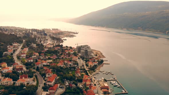 Aerial View on Coastal Town